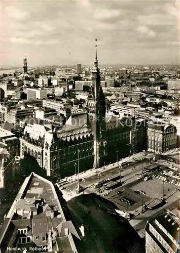 AK / Ansichtskarte Hamburg Rathaus Fliegeraufnahme Kat. Hamburg