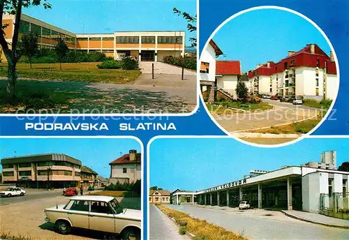 AK / Ansichtskarte Slatina Podravska Schule Innenstadt Gebaeude Wohnhaussiedlung