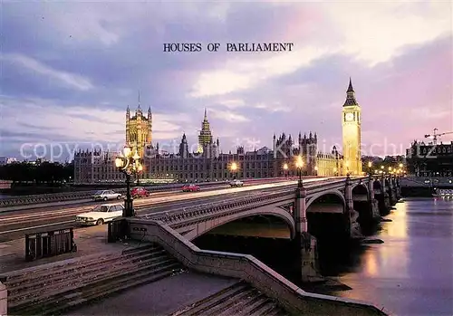 AK / Ansichtskarte London Houses of Parliament Bridge Thames Kat. City of London