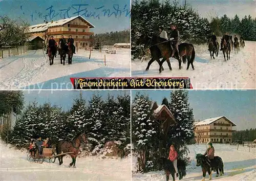 AK / Ansichtskarte Kronberg Hoeslwang Fremdenheim Gut Kronberg Pferde Ausritt im Winter Pferdeschlitten Kat. Hoeslwang Chiemgau