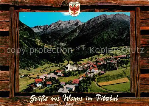 AK / Ansichtskarte Wenns Pitztal Tirol Gesamtansicht mit Alpenpanorama Bilderrahmen Kat. Wenns
