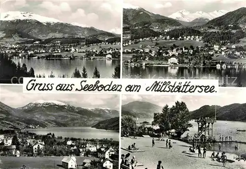 AK / Ansichtskarte Seeboden Kaernten Gesamtansicht mit Alpenpanorama Badestrand Kat. Seeboden Millstaettersee