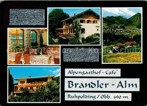 AK / Ansichtskarte Ruhpolding Alpengasthof Cafe Brandler Alm  Kat. Ruhpolding
