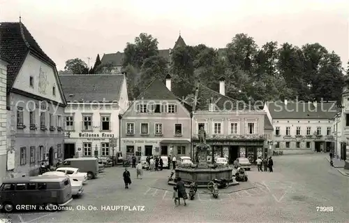 AK / Ansichtskarte Grein Donau Oberoesterreich Hauptplatz Denkmal Kat. Grein