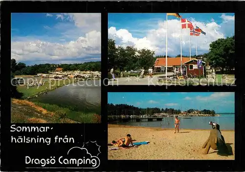 AK / Ansichtskarte Karlskrona Dragsoe Camping Strand Kat. Karlskrona