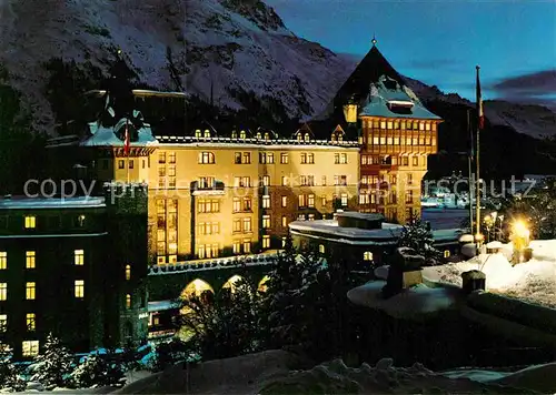 AK / Ansichtskarte Moritz GR St Hotel Palace Nachtaufnahme Kat. St Moritz