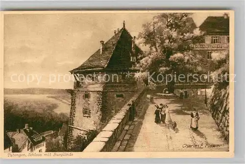 AK / Ansichtskarte Tuebingen Neckar Schloss mit Burglinde