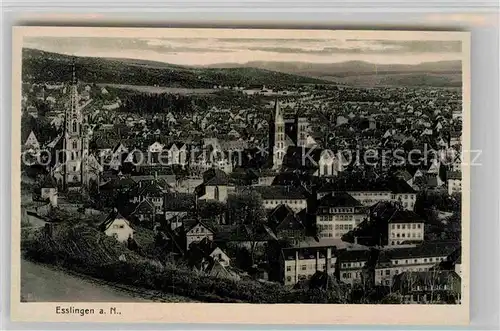 AK / Ansichtskarte Esslingen Neckar Panorama mit Frauen und Stadtkirche Kat. Esslingen am Neckar