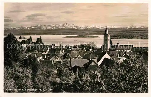 AK / Ansichtskarte ueberlingen Bodensee Panorama Muenster Schweizer Alpen Kat. ueberlingen