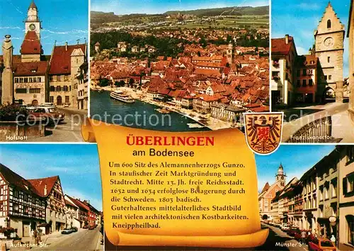 AK / Ansichtskarte ueberlingen Bodensee Franziskanertor Muenster Stift Aufkircher Strasse Hofstatt Kat. ueberlingen