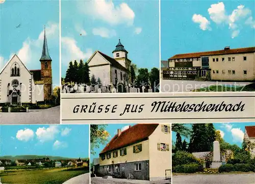 AK / Ansichtskarte Mitteleschenbach Kirche Friedhof Gebaeude Denkmal Kat. Mitteleschenbach
