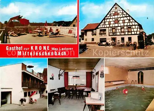 AK / Ansichtskarte Mitteleschenbach Gasthof zur Krone Hallenbad Dachterrasse Kat. Mitteleschenbach