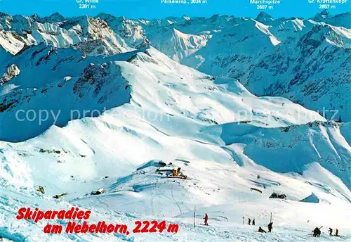 AK / Ansichtskarte Oberstdorf Skiparadies am Nebelhorn Allgaeuer Alpen Kat. Oberstdorf