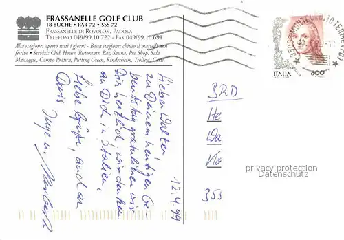 AK / Ansichtskarte Padova Frassanelle Golf Club Kat. Padova
