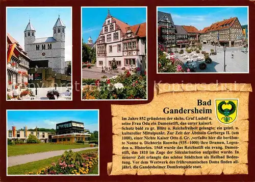 AK / Ansichtskarte Bad Gandersheim Dom Marktplatz Abtei Kurhaus  Kat. Bad Gandersheim
