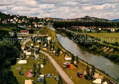 AK / Ansichtskarte Tuebingen Neckar Fliegeraufnahme Campingplatz