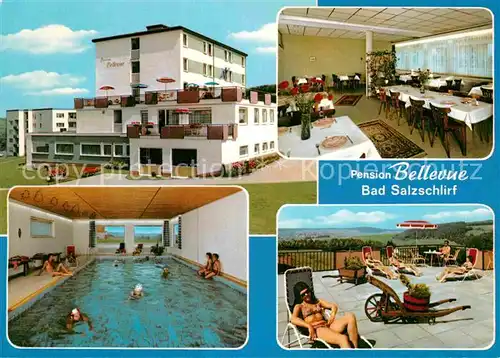 AK / Ansichtskarte Salzschlirf Bad Pension Bellevue Schwimmbad Kat. Bad Salzschlirf