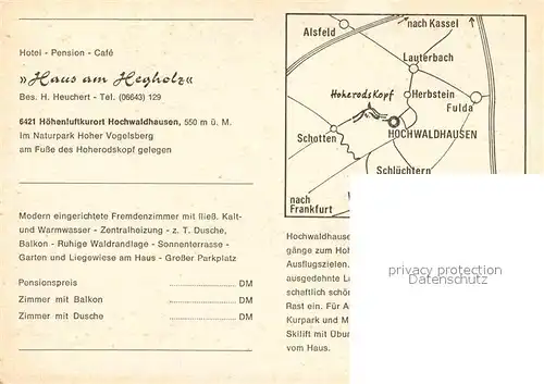 AK / Ansichtskarte Hochwaldhausen Ilbeshausen Haus am Hegholz Kat. Grebenhain