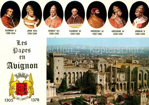 AK / Ansichtskarte Avignon Vaucluse Les Papes en Avignon Palais Papstpalast Wappen Krone Kat. Avignon