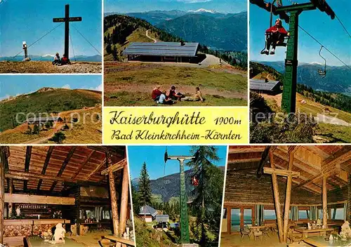 AK / Ansichtskarte Bad Kleinkirchheim Kaernten Kaiserburghuette Gipfelkreuz Skilift Kat. Bad Kleinkirchheim
