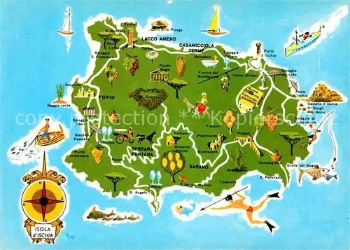 AK / Ansichtskarte Ischia Porto Landkarte