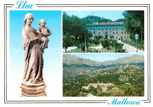 AK / Ansichtskarte Lluc Madonnenfigur Kloster Landschaftspanorama Bilder Baleareninseln Kat. Mallorca