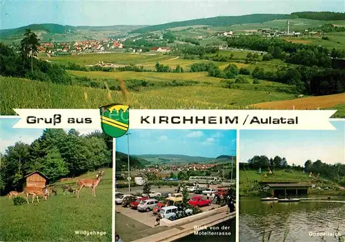 AK / Ansichtskarte Kirchheim Hessen Panorama Blick von der Motelterrasse Gondelteich Wildgehege Kat. Kirchheim