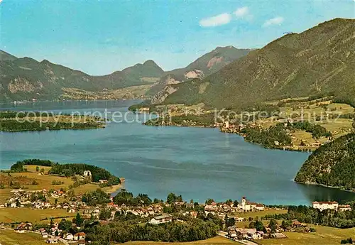 AK / Ansichtskarte Strobl Wolfgangsee Blick nach St Wolfgang Salzkammergut Fliegeraufnahme