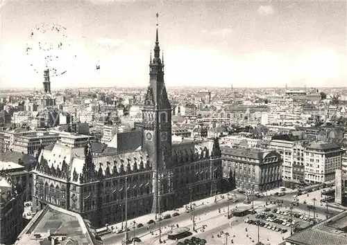 AK / Ansichtskarte Hamburg Rathaus und Stadtpanorama Kat. Hamburg