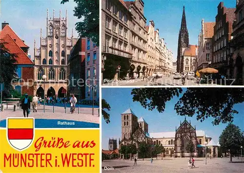 AK / Ansichtskarte Muenster Westfalen Rathaus Prinzipalmarkt Dom Universitaetsstadt Kat. Muenster