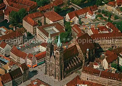 AK / Ansichtskarte Nuernberg St. Lorenzkirche Fliegeraufnahme Kat. Nuernberg