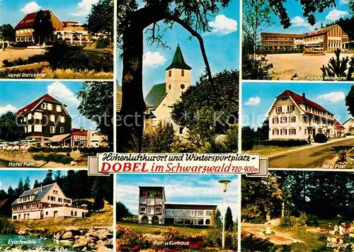 AK / Ansichtskarte Dobel Schwarzwald Hotel Post Eyachmuehle Hotel Funk  Kat. Dobel