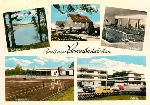 AK / Ansichtskarte Berenbostel See Kaufhaus Belcke Hallenbad Tennisplatz Schule Kat. Garbsen