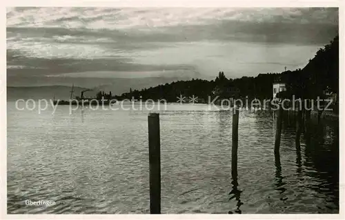 AK / Ansichtskarte ueberlingen Bodensee Dampfer Abendstimmung Kat. ueberlingen