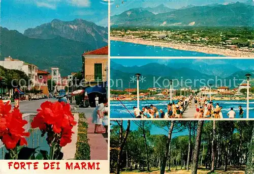 AK / Ansichtskarte Forte dei Marmi Teilansicht Strand Pinienwald Seebruecke Kat. Italien
