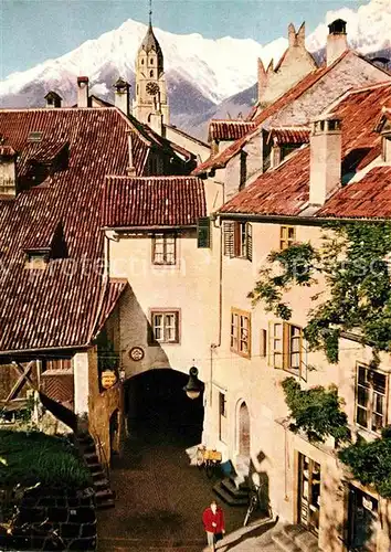 AK / Ansichtskarte Meran Merano Altstadt Santaklause Pfarrturm