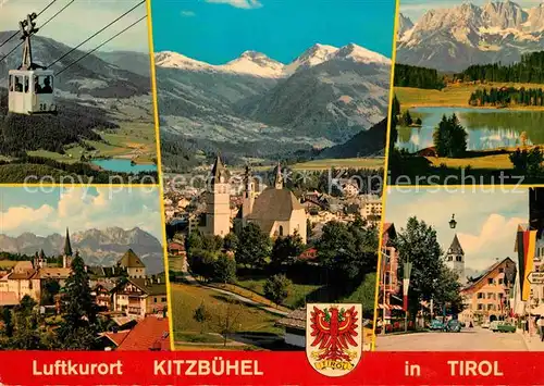AK / Ansichtskarte Kitzbuehel Tirol Seilbahn Teilansicht Schloss See Platz Kat. Kitzbuehel