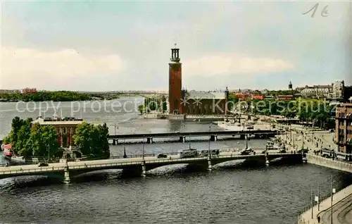 AK / Ansichtskarte Stockholm Stroemsborg och Stadshuset Town Hall Kat. Stockholm