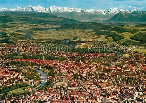 AK / Ansichtskarte Bern BE Fliegeraufnahme mit Alpen Kat. Bern