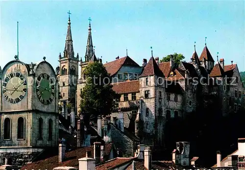 AK / Ansichtskarte Neuchatel NE Schloss mit Stiftskirche und Diesse Turm Kat. Neuchatel