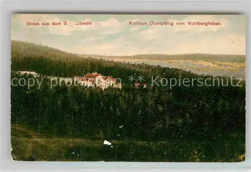 AK / Ansichtskarte Buehlertal Kurhaus Oberplaettig vom Kohlbergfelsen Kat. Buehlertal