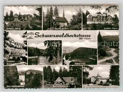 AK / Ansichtskarte Schwarzwaldhochstrasse Kurhaeuser Plaettig Sand Buehlerhoehe Maria Frieden Sandsee Mummelsee Hochstrasse Hotel Wiedenfelsen Raststaette Hundseck