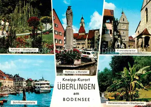 AK / Ansichtskarte ueberlingen Bodensee Rathaus Muenster Kakteen Stadtgarten Schiffsanlegestelle  Kat. ueberlingen