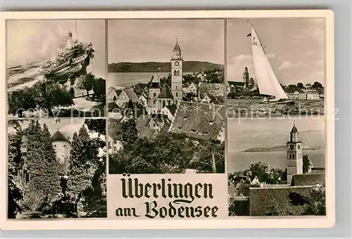 AK / Ansichtskarte ueberlingen Bodensee Panorama Segelboot Muenster Kat. ueberlingen