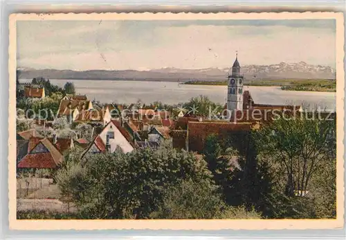 AK / Ansichtskarte ueberlingen Bodensee Panorama Alpen Muenster Kat. ueberlingen