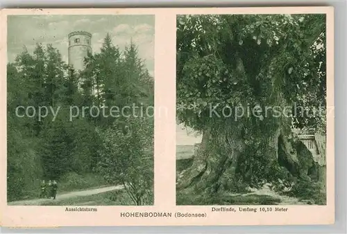 AK / Ansichtskarte Hohenbodman Aussichtsturm Dorflinde Kat. Owingen