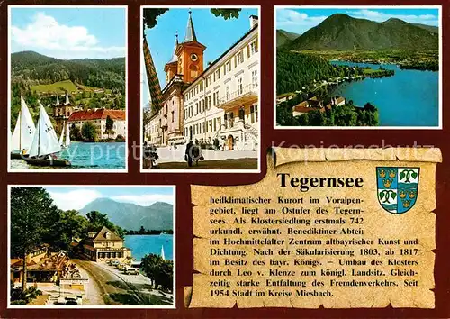 AK / Ansichtskarte Tegernsee Fliegeraufnahme Seepartie Kat. Tegernsee