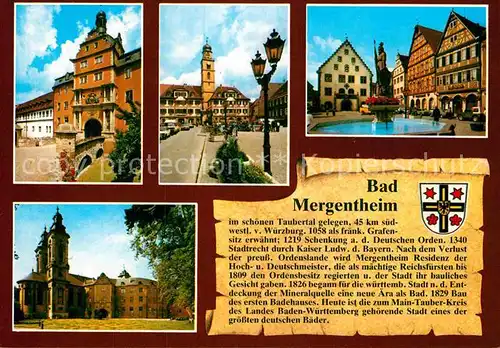 AK / Ansichtskarte Bad Mergentheim Deuschordens Schloss Marktplatz Milchlingsbrunnen  Kat. Bad Mergentheim
