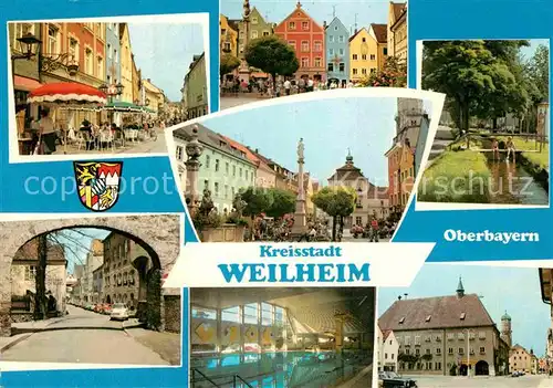 AK / Ansichtskarte Weilheim Oberbayern Hallenbad Ortspartien Kat. Weilheim i.OB