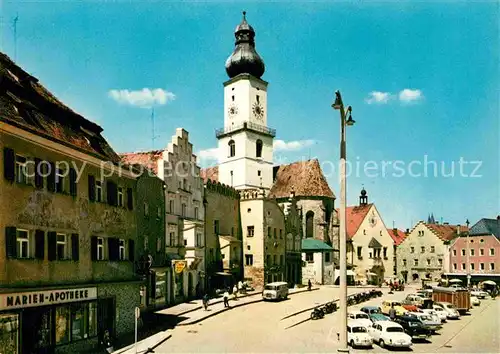 AK / Ansichtskarte Cham Oberpfalz Marktplatz Marien Apotheke Kat. Cham